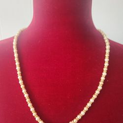 Vintage Napier Pearl Necklace With Gold Accents 