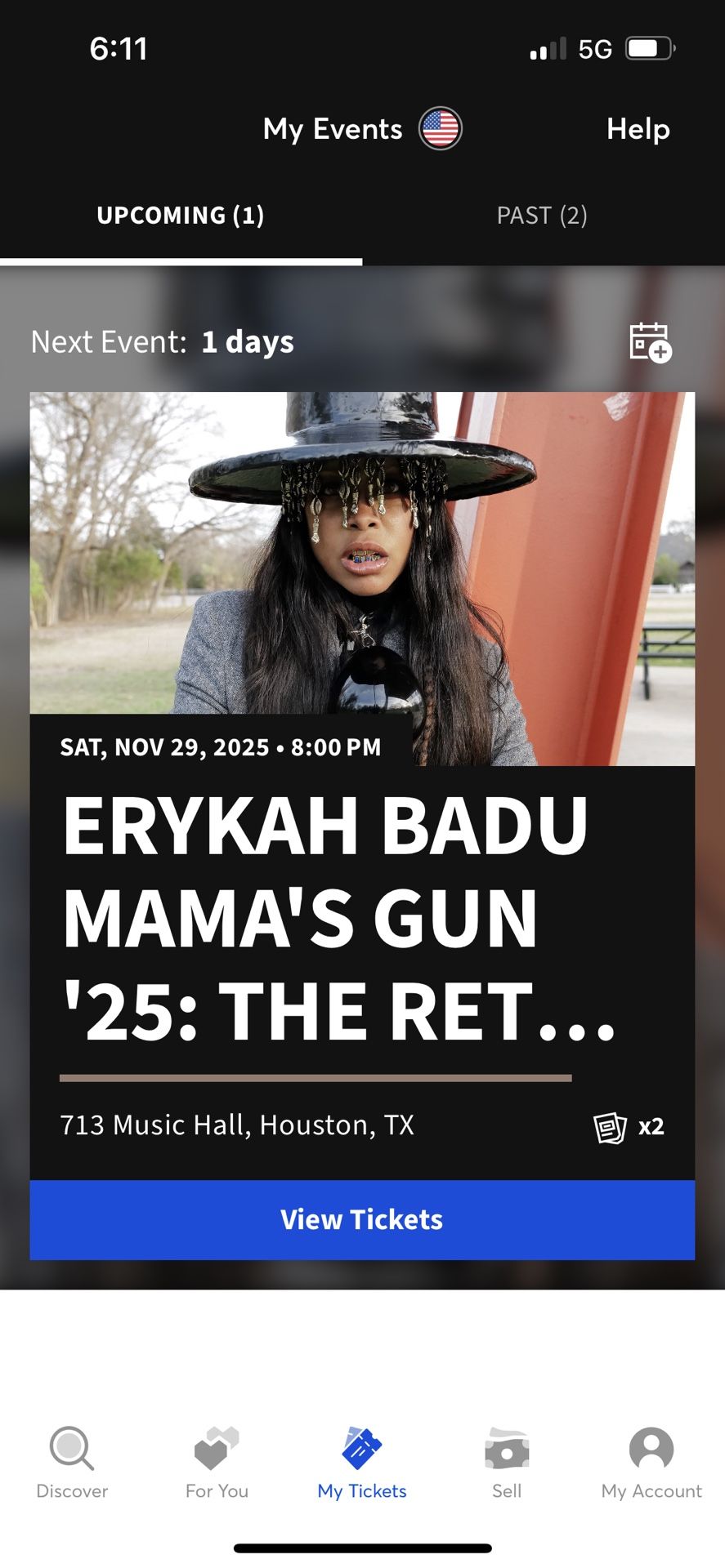2 Erykah Tickets