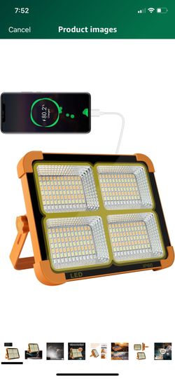 Portable LED Work Solar Light 100W 16500mAh 10000 LM with Stepless Brightness Job Site Battery Rechargeable LED Floor Light for Emergency Worklight fo