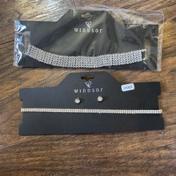 Rhinestone Choker Necklace (2 Sets) Unused!