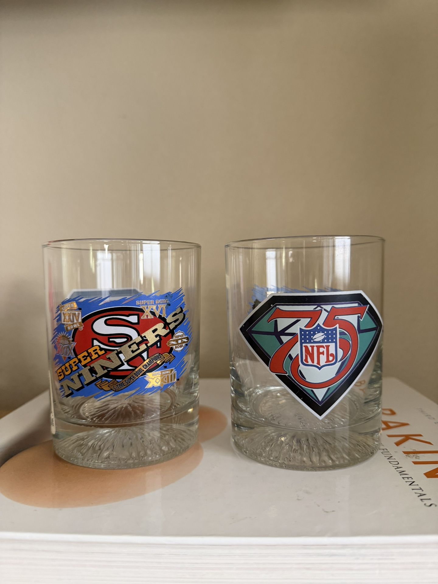 Vintage 49ers Whisky Old Fashioned Glasses Set Of 2
