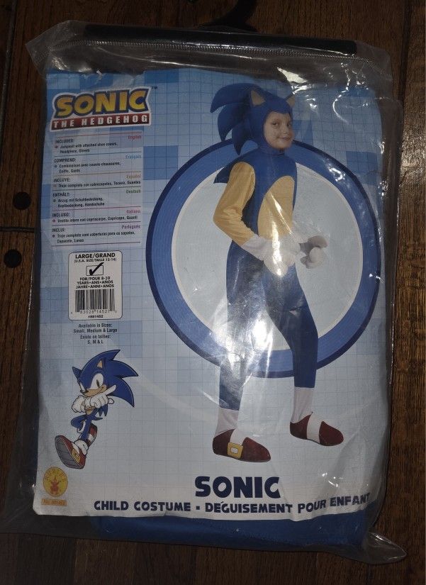 Halloween Sonic The Hedgehog Childs Costume