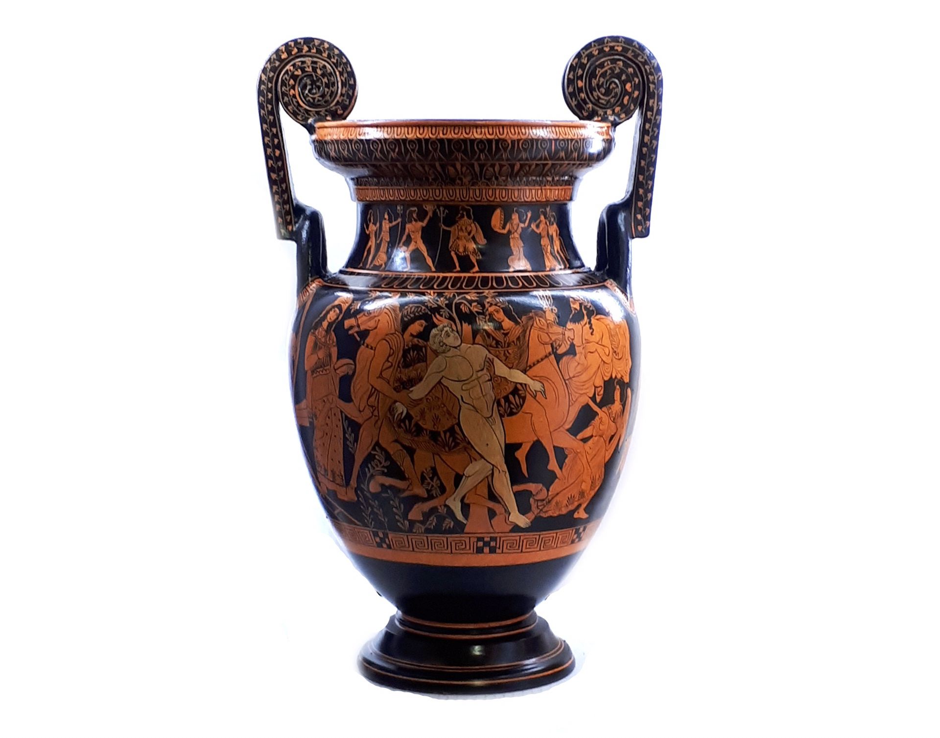 The death of Talos Red Figure Krater Vase Ancient Greek Pottery Museum Copy