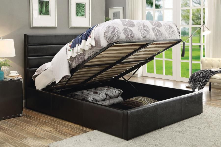 Queen Storage Platform Bed Frame In Black Finish