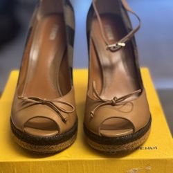 Authentic Fendi Espadrille Wedges