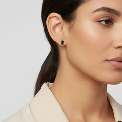 10K Yellow Gold Blue Sapphire Stud Earrings