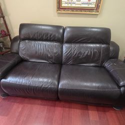 Leather Reclining Sofa