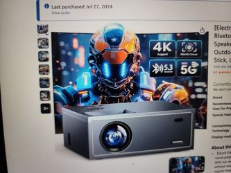 New - Projector W/wifi, Bluetooth,  Speaker, Full 1080pHD