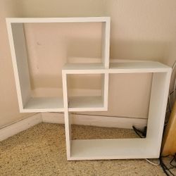 Very Cool White Small Bookshelf - Can Hang On Wall. Set Of 2