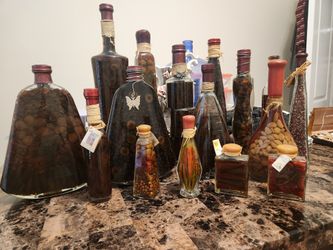Decorative Oil N Vinegar Infused Bottles