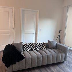 Kamiah 87.4"'Piano Keys Upholstered Sofa