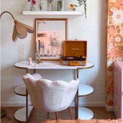 New Gorgeous White & Gold Desk or Vanity