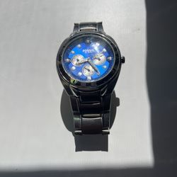 Men’s Fossil Silver with Blue Face Wristwatch 