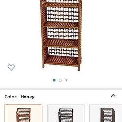 Oriental Furniture 43" Natural Fiber Shelving Unit - Honey