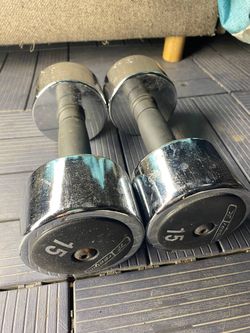 Reebok 15 lb Chrome Dumbbells Pair