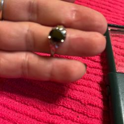 925 Silver Black Garnet - Sz 7-8 $25.00