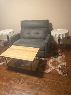 Gray Fabric Recliner Accent Chair