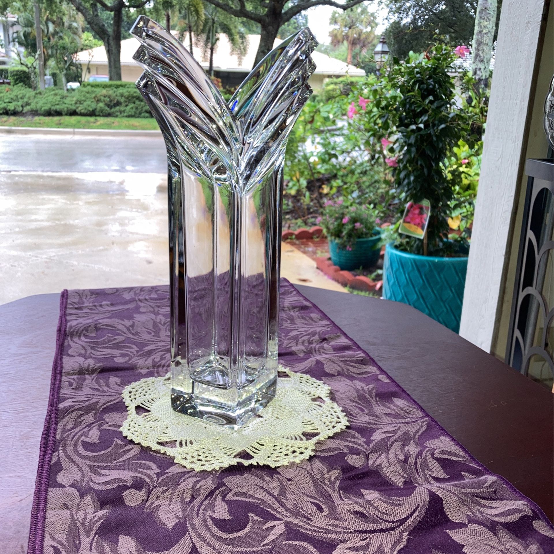 Vintage Mikasa 12 Inch Lead Crystal Vase