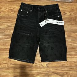 PURPLE BRAND RHINSTONE JORTS