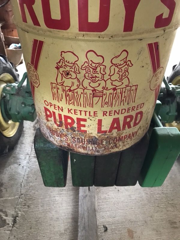 Rudy’s Pure Lard metal 5 gallon antique