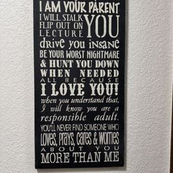 Wall Decor Message From Parent To Child