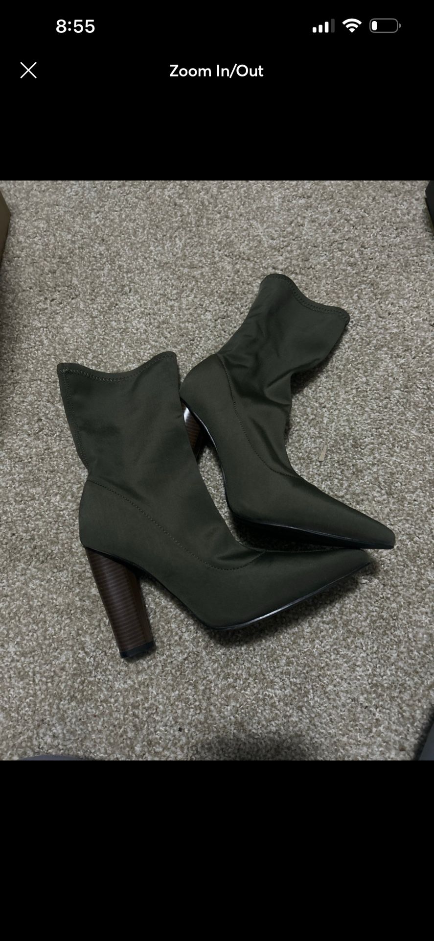 Olive Green Heel Boots