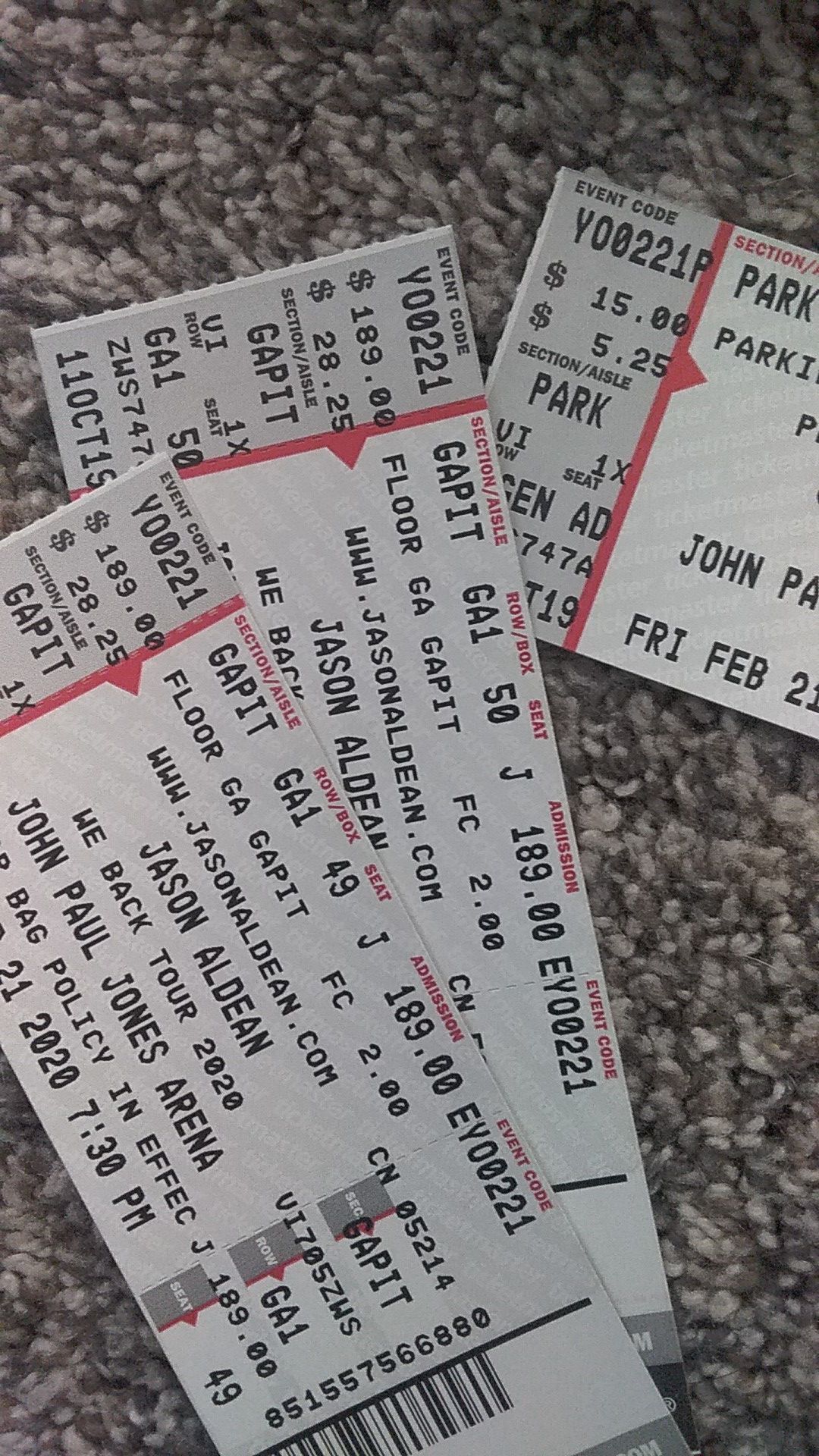 Jason Aldean Concert tickets - THIS WEEKEND