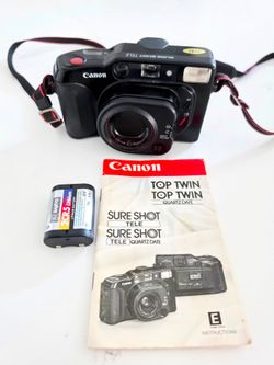 CANON SURE SHOT TELE (AKA TOP TWIN) NEEDS BATTERY)