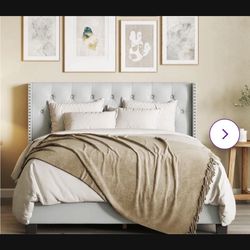 Queen white bed frame $130 Open to offers