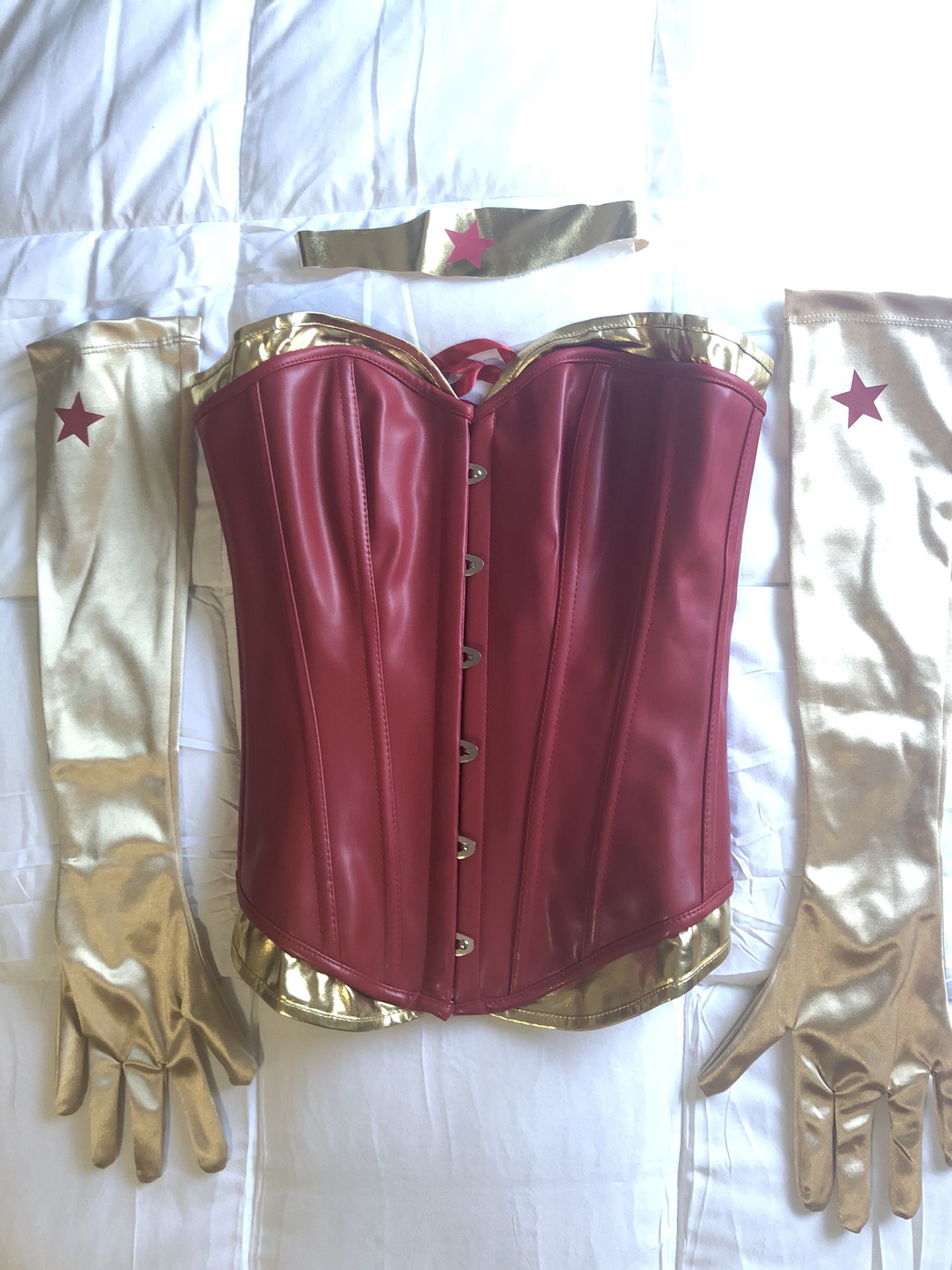 Wonder Woman Corset With Gloves And Headband