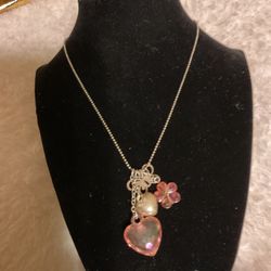Silver Bead Necklace With 4 Charms(Claire’s)