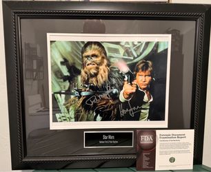 Star Wars Signed Photo Harrison Ford & Peter Mayhew