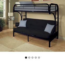 Metal Full Size Futon Over Twin Bed Set