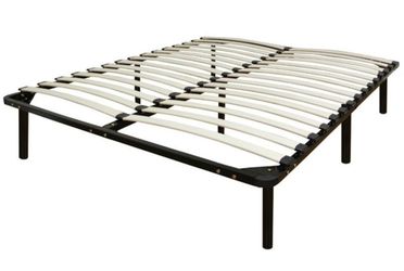 Queen slated metal bed frame base