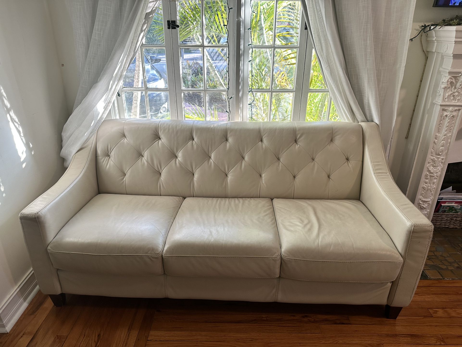 Light Beige Genuine Leather Couch for Sale in West Palm Beach, FL OfferUp