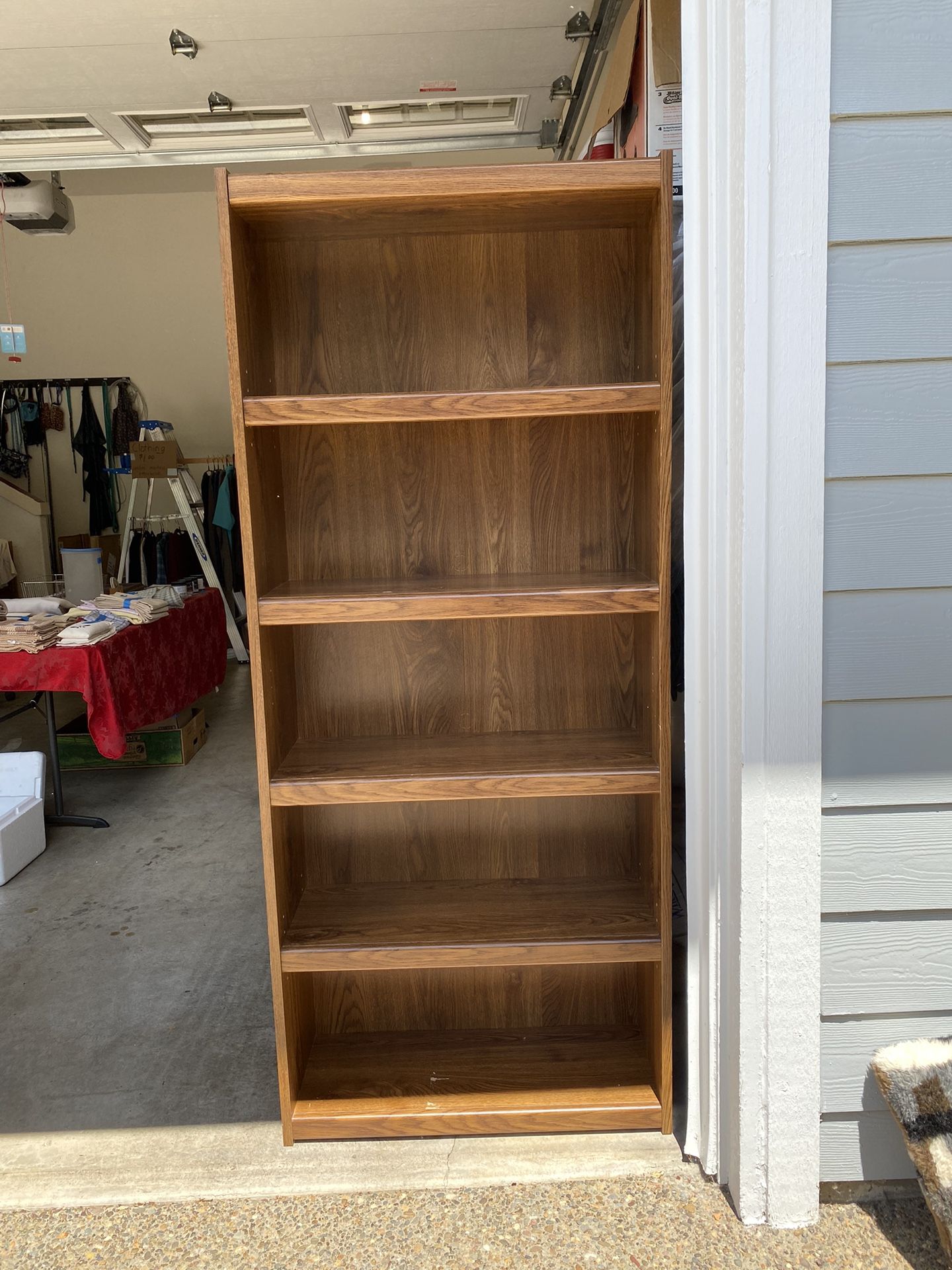 Wood Bookcase, 5 Shelves
