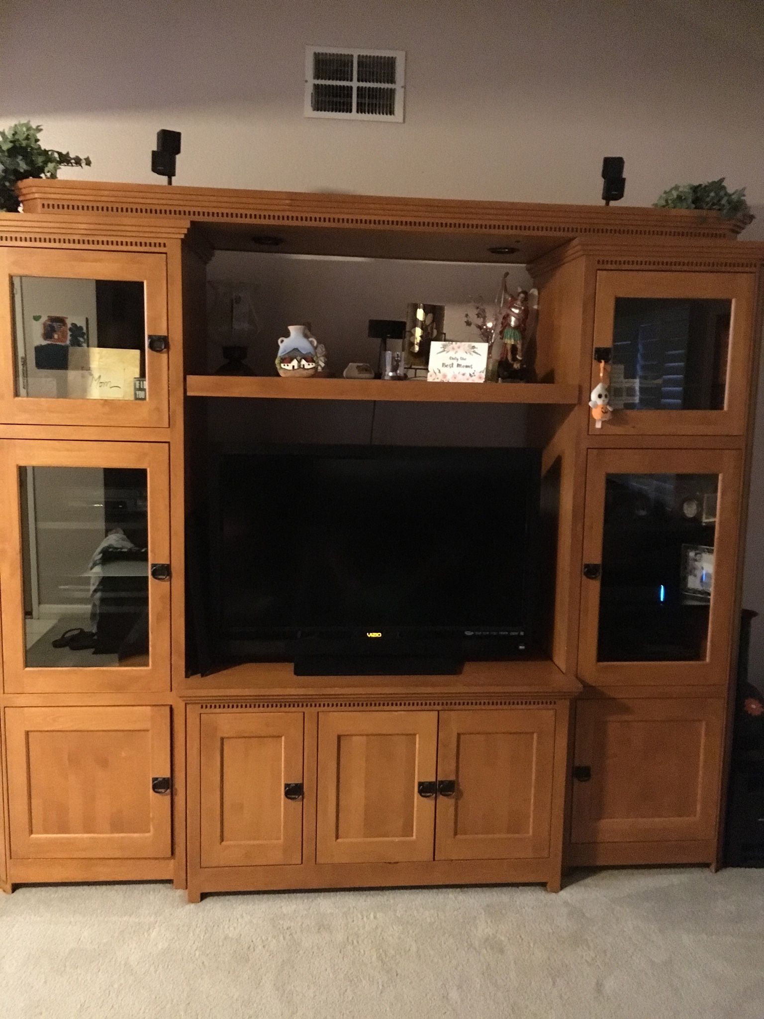 Solid Wood Entertainment Center 