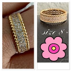 14k plated cz size 8 ring new!!