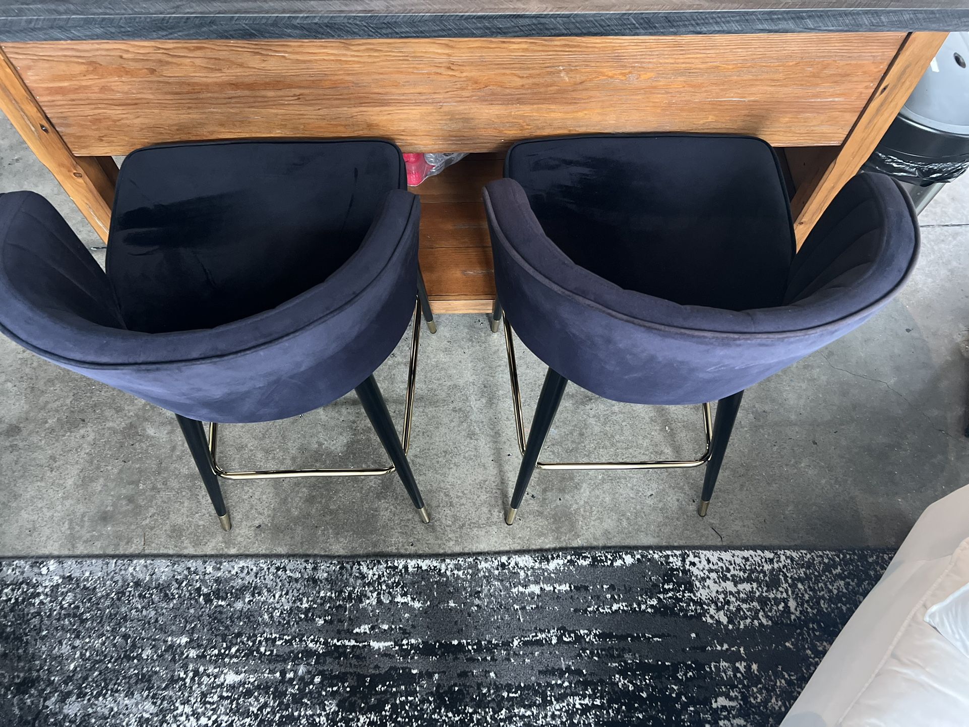 Black And Gold Velvet Bar Stools