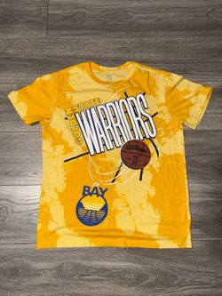 Golden State Warriors NBA "The Bay" Tie-Dye T-Shirt Size S Yellow