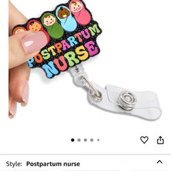 Postpartum Nurse Retractable Badge Reel with Glitter, Cute Swaddled Babies RN Badge Holder for Midwife Labor & Delivery Pediatric Nurse OBGYN NICU Dou