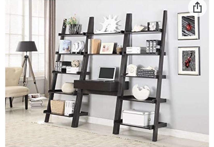 Coaster Colella Ladder Desk and Bookcase Set - Cappuccino