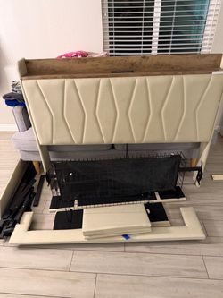 Double bed frame - upholstered headboard