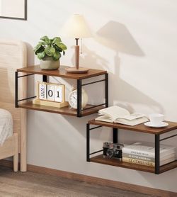 2 floating nightstand wall shelf