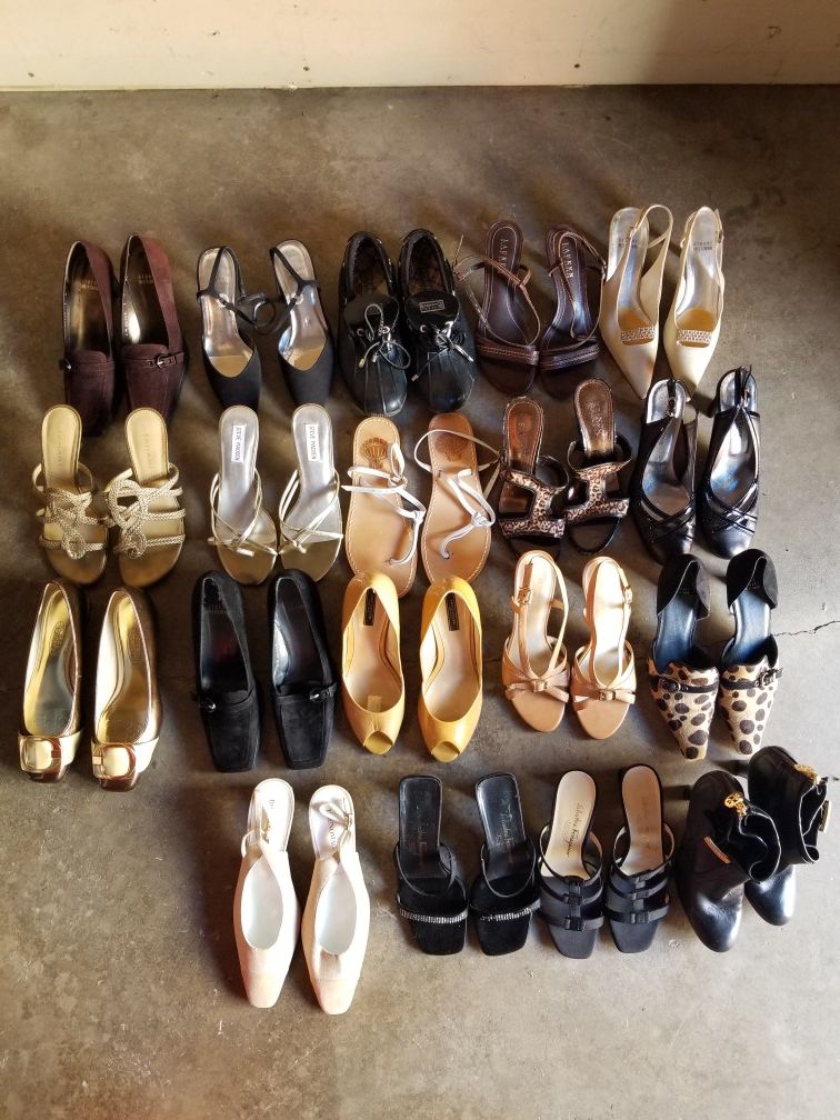 19 Pairs of Designer Dress Shoes All Size 7 Womens Shoes