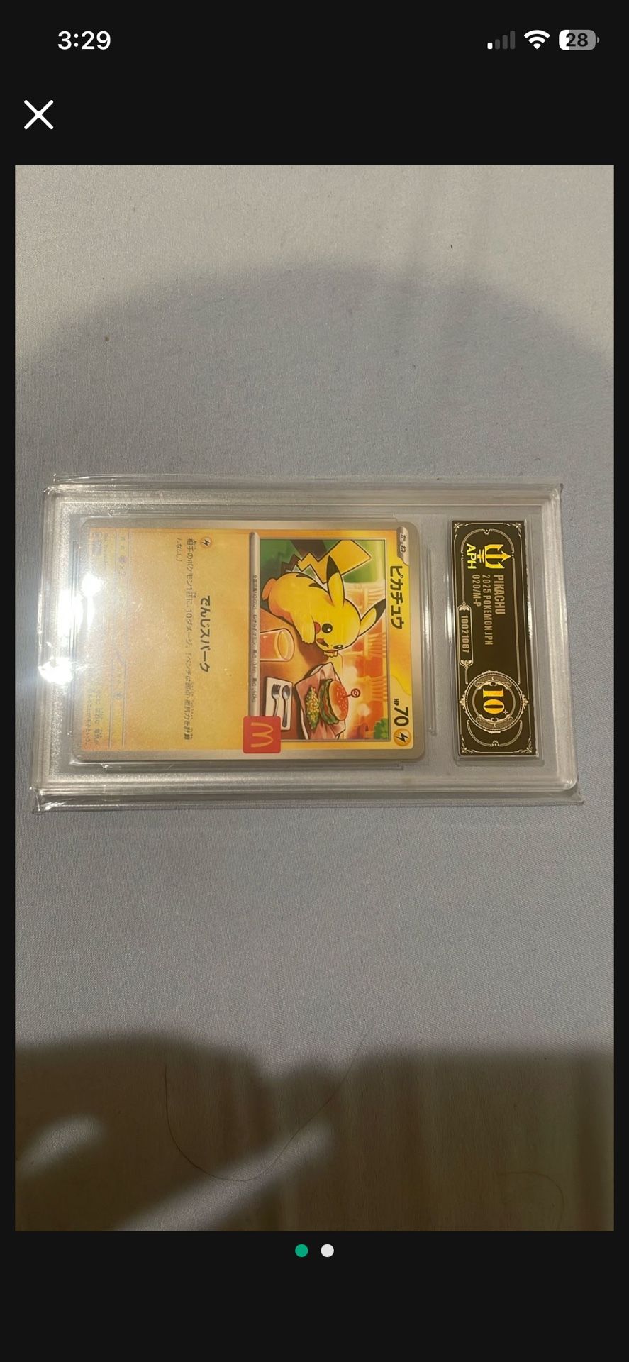 Japanese McDonald Pikachu APH Black Label 10