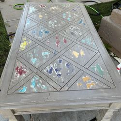 Abstract Coffee Table, Heavy Duty Drawer That Slides Open On Both Sides