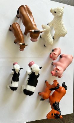Farm Animal, sea and wild Rubber Toy Figures Set