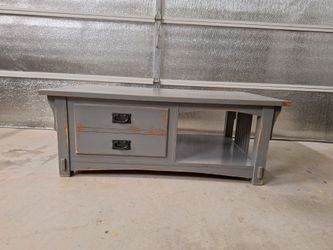 Solid wood gray coffee table