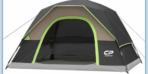 CP 4 Person Camping Tent, Waterproof Dome Tent With Rainfly, Easy Setup Portable Tent With Mesh Window & Carry Bag For Camping